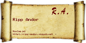 Ripp Andor névjegykártya